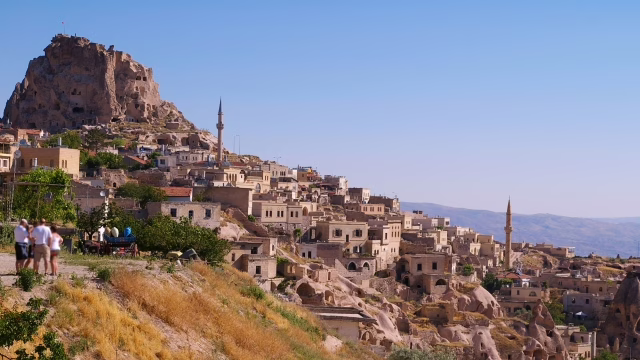 トルコのカッパドキアにあるウチヒサール城の街並み