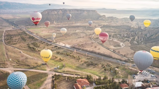 トルコ カッパドキアの熱気球からの眺め