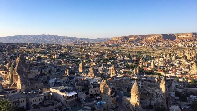 奇岩が多いカッパドキアの眺め